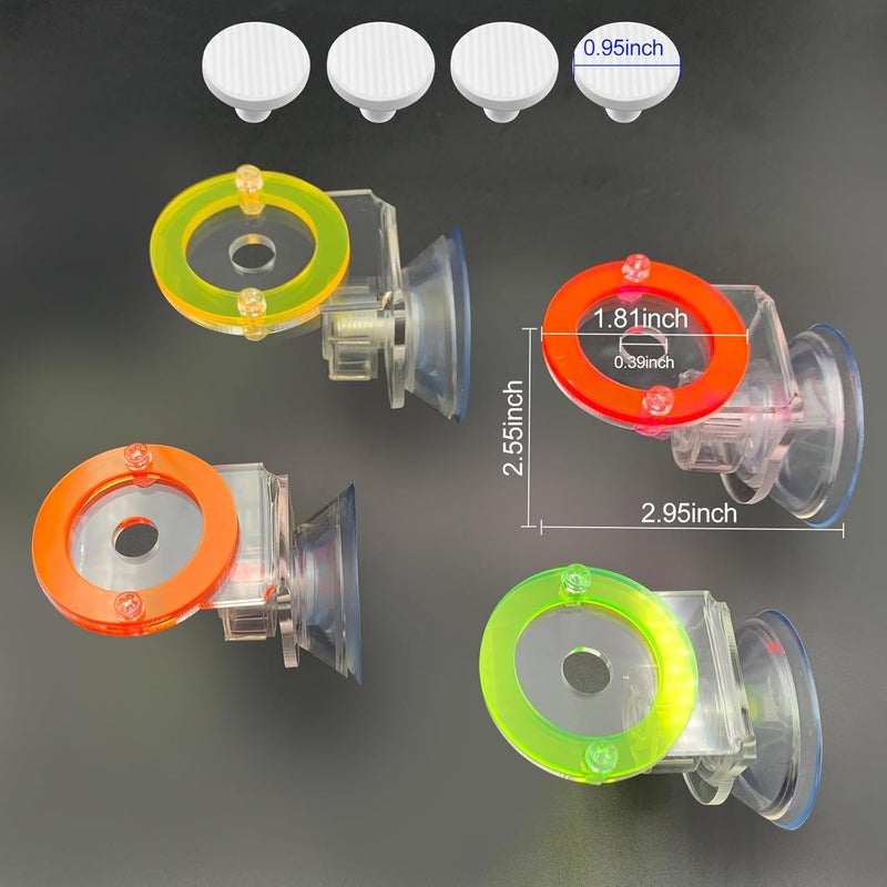Weramics 4 Units frag Rack Fluorescent-Colored Acrylic Coral Base with Suction Cups and 4pcs T-Shaped Coral frag Plugs - Image 2
